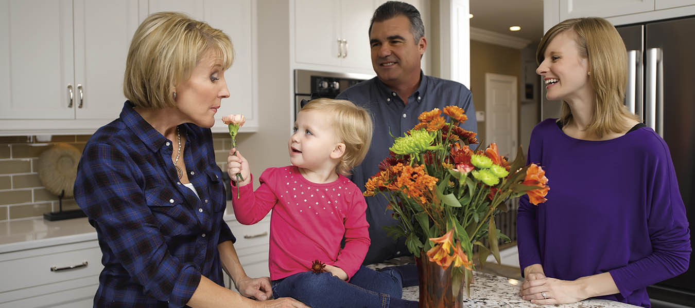 happy family in kitchen