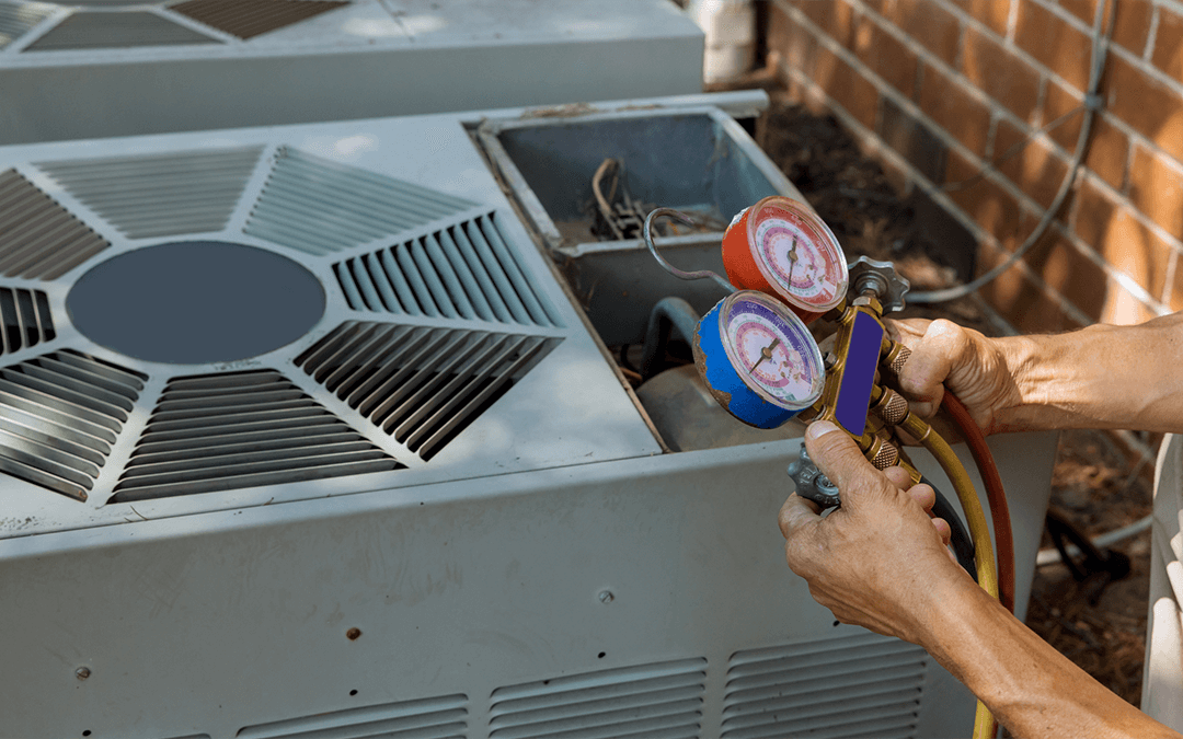 Technician installing a new HVAC system for a home in Keller, Texas